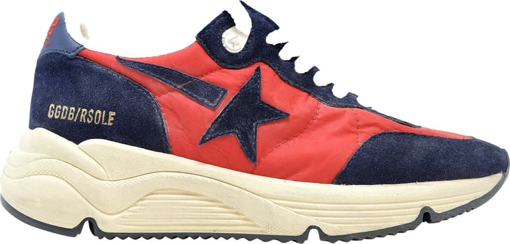 Golden Goose GOLDEN GOOSE GWF00272.F004104.40441 RED/BLUE LEATHER SUEDE RUNNING SNEAKERS Rood