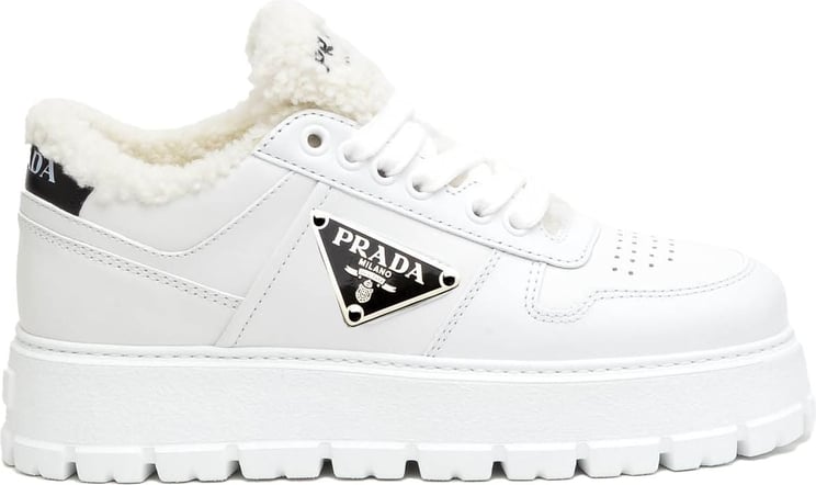 Prada Sneakers Prada 1e947m In Pelle Bianco Wit