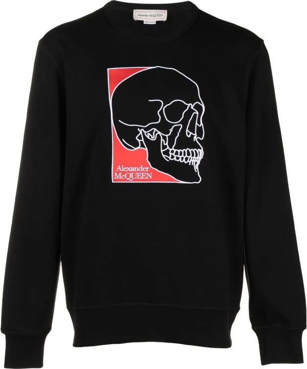 Alexander McQueen skull-print cotton sweatshirt Zwart