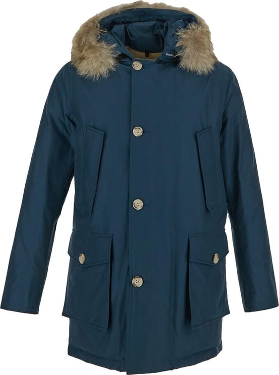 Woolrich Artic Detachable Fur Parka Jacket Blauw