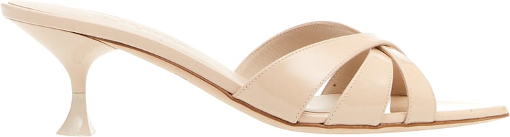 3JUIN Ciabatta Tacco 50 Mm Vernice Beige