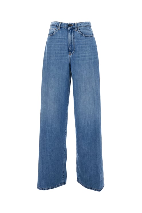 3X1 Sky Blue Cropped Wide-Leg Jeans