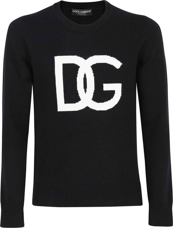 Dolce & Gabbana Dolce & Gabbana Wool Logo Sweater Zwart