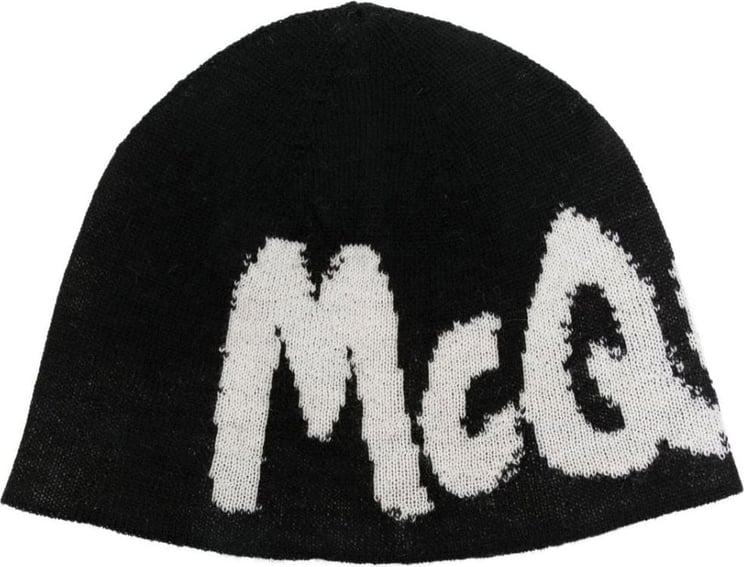 Alexander McQueen logo-print wool beanie Divers
