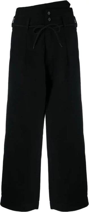 Y-3 box-pleat wide-leg trousers Zwart