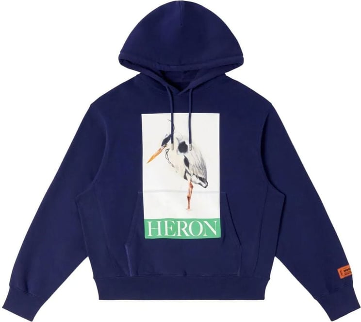 Heron Preston illustration-print logo-patch hoodi Blauw