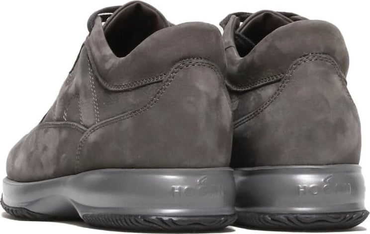 HOGAN Sneaker Interactive in suede grigio con H laterale imbottita Grijs