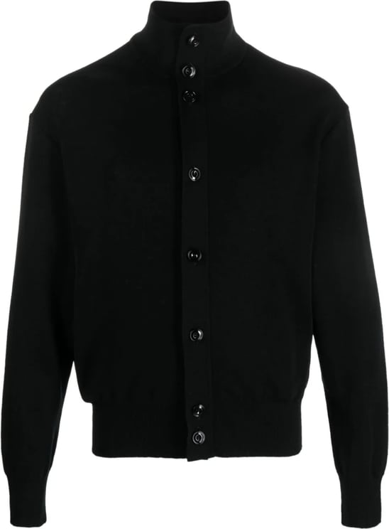 Lemaire Convertible Collar Cardigan Black Zwart