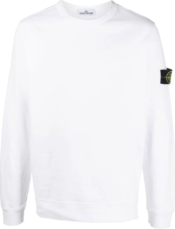 Stone Island Compass-patch cotton sweatshirt Wit