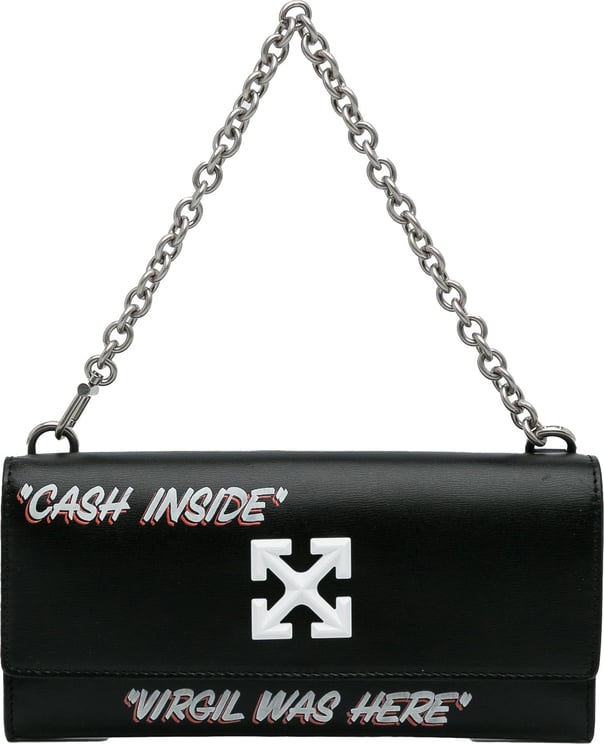 OFF-WHITE Jitney Quote Wallet on Chain Zwart