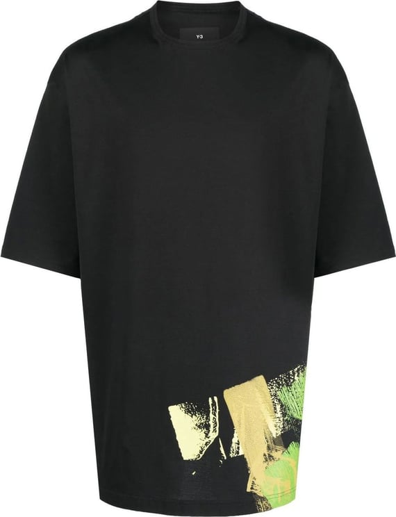 Y-3 graphic-print cotton T-shirt Zwart