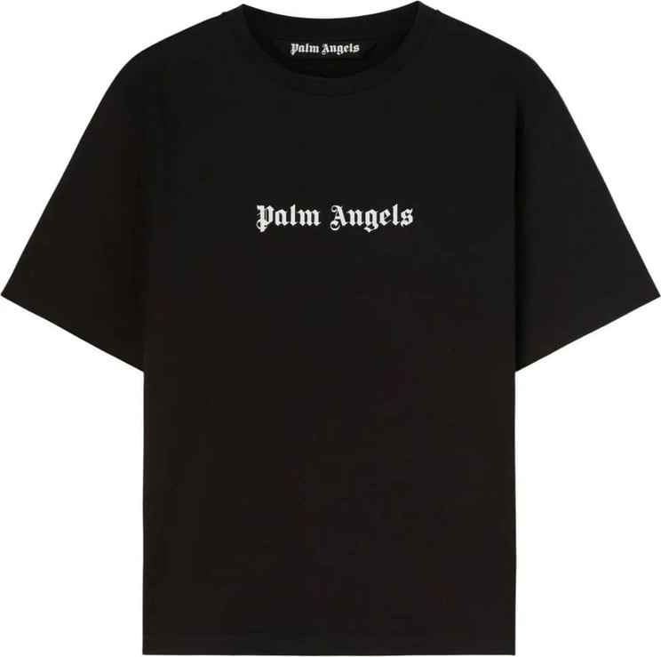 Palm Angels logo-print crew-neck T-shirt Zwart