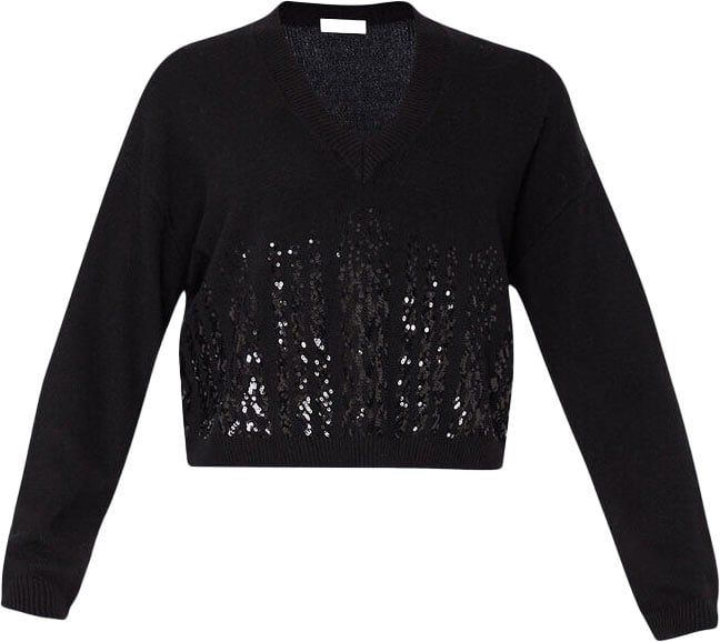 Liu Jo Sweater with Sequins Black Zwart