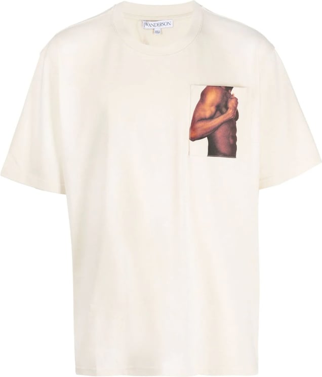 J.W. Anderson Bicep Stud Chest Pocket T-shirt - Beige Beige