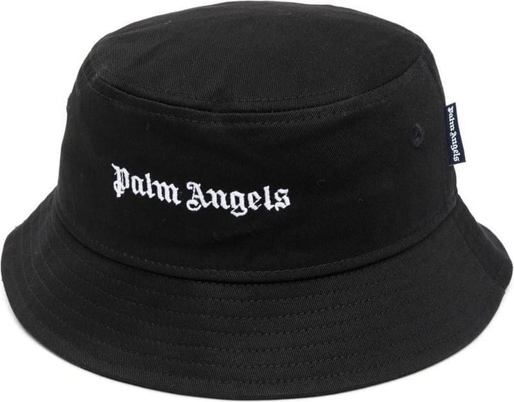 Palm Angels logo bucket hat black Zwart