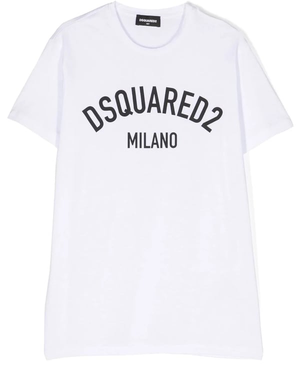 Dsquared2 slouch fit maglietta white Wit