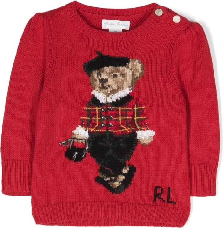 Ralph Lauren seasonalbear sweater red Rood