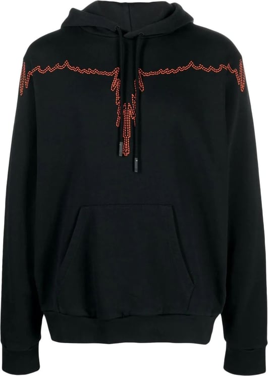 Marcelo Burlon stitch wings regular hoodie black Zwart