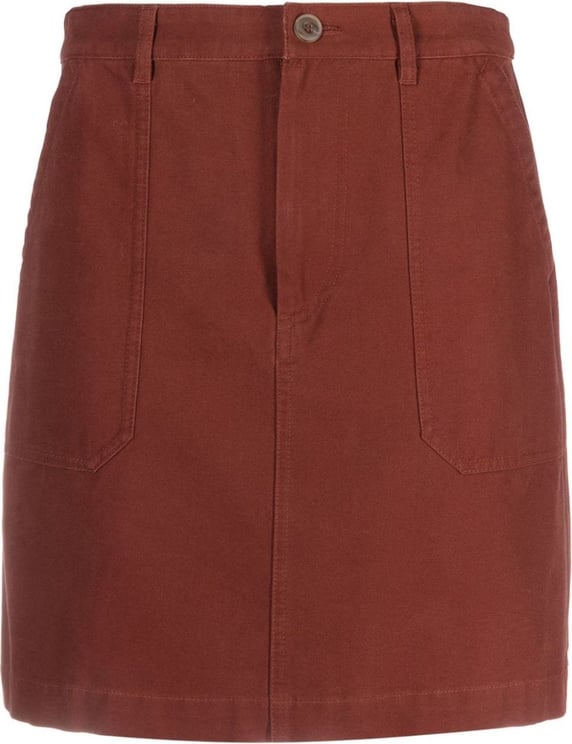A.P.C. jupe lea red Rood