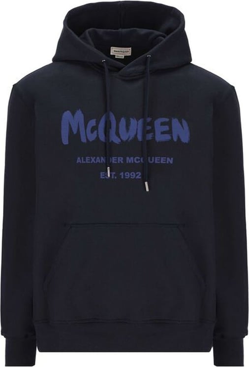 Alexander McQueen ALEXANDER MCQUEEN Logo Hoodie Sweatshirt Blauw