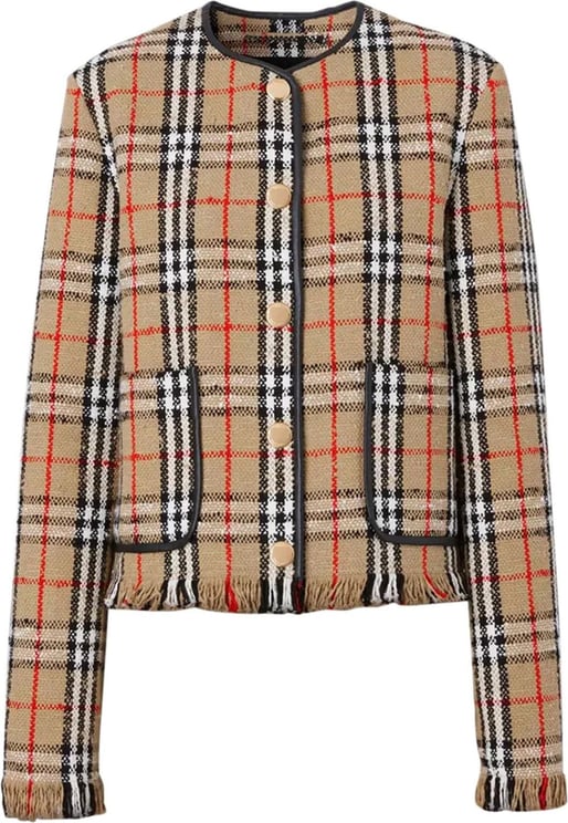 Burberry BURBERRY Vintage Check Motif Jacket Beige