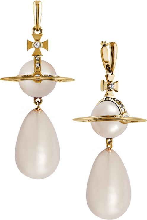 Vivienne Westwood Vivienne Westwood Giant Pearl Drop Earrings Gold/cream Rose Pearl Divers