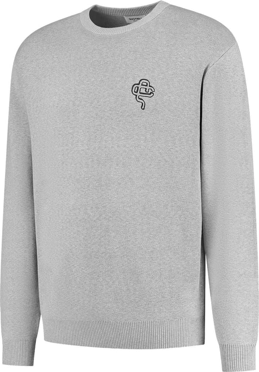 Quotrell Quotrell Couture - Salvador Knitted Crewneck | Grey Melee/black Grijs