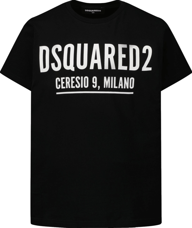 Dsquared2 Dsquared2 Kinder Unisex T-Shirt Zwart Zwart