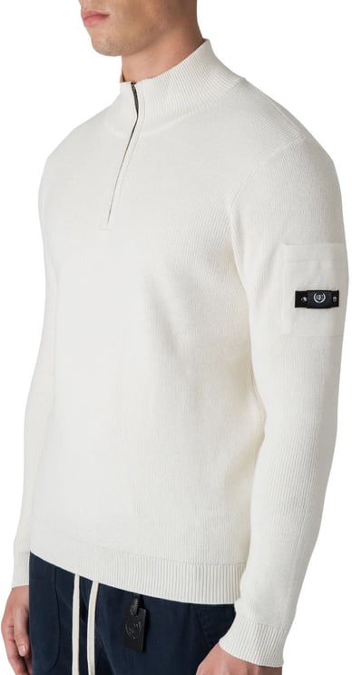 Quotrell D'azur Knitted Halfzip | Ecru