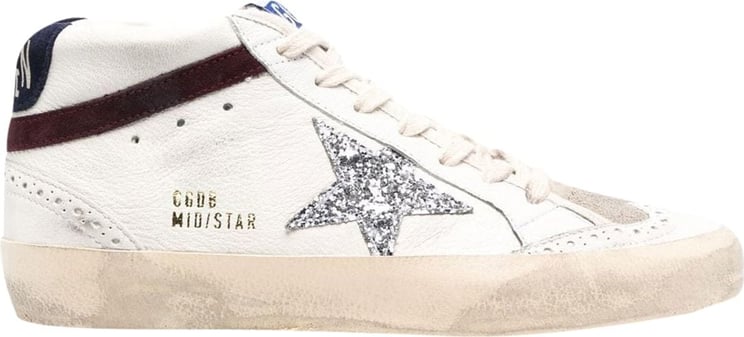 Golden Goose Mid-Star leather sneakers Wit