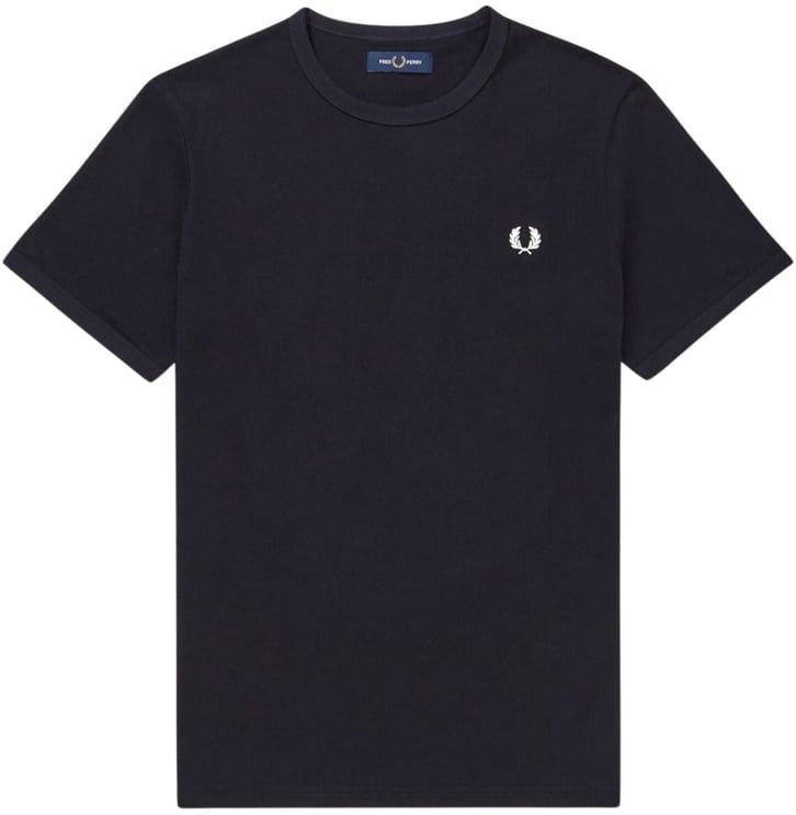 Fred Perry T-shirt Uomo Ringer a girocollo Blauw