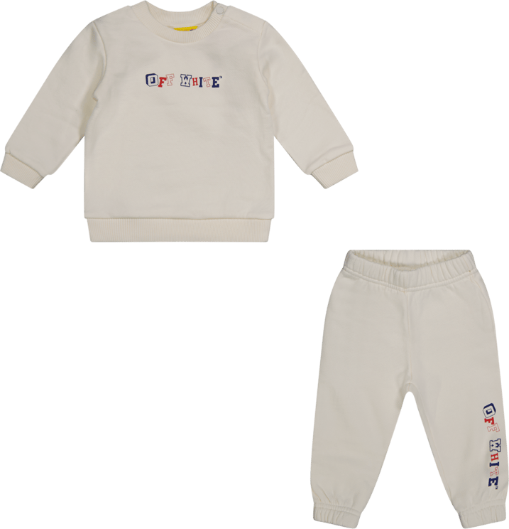 OFF-WHITE Off-White Baby Jongens Joggingpak Off White Wit