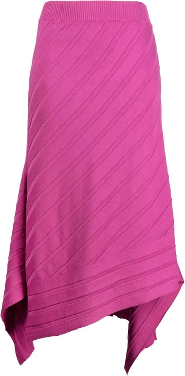 Stella McCartney asymmetric-hem knitted skirt Roze