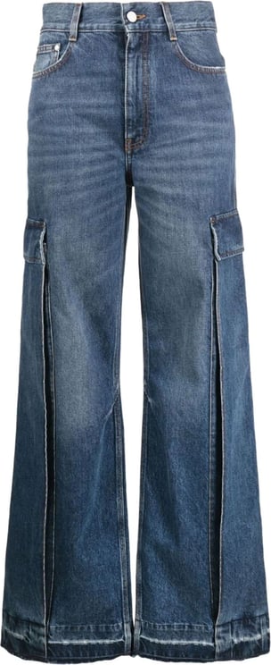 Stella McCartney wide-leg cargo jeans Blauw