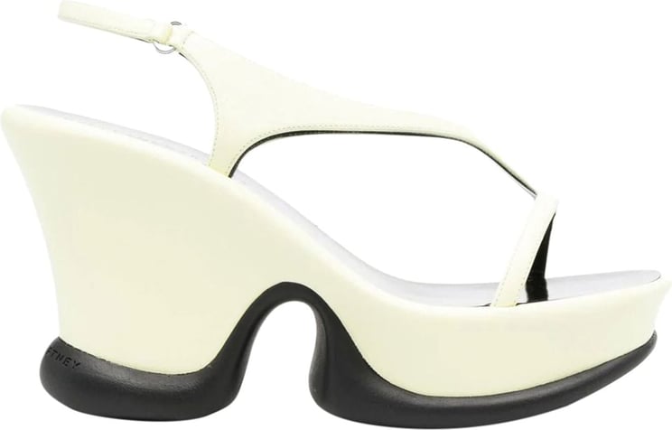 Stella McCartney Shroom slingback wedge 110mm sandal Geel