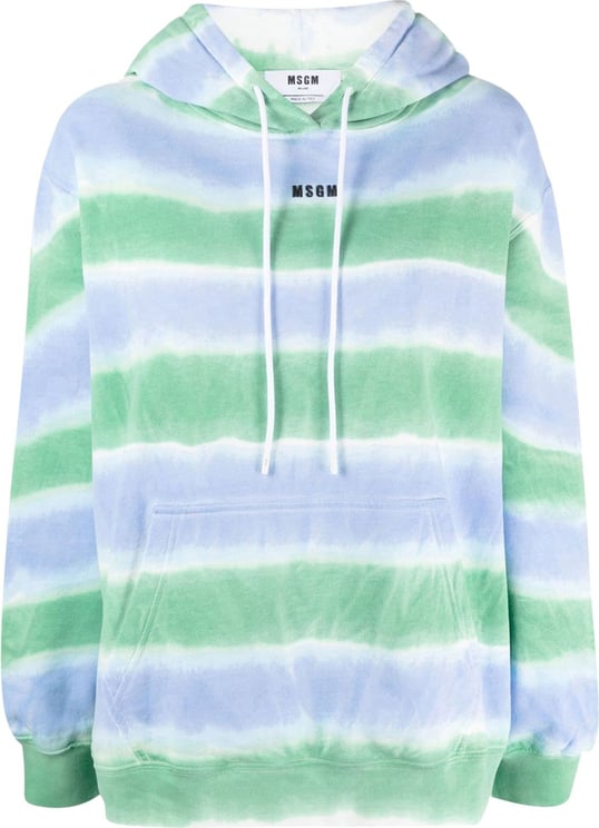 MSGM tie-dye stripe-print hoodie Divers