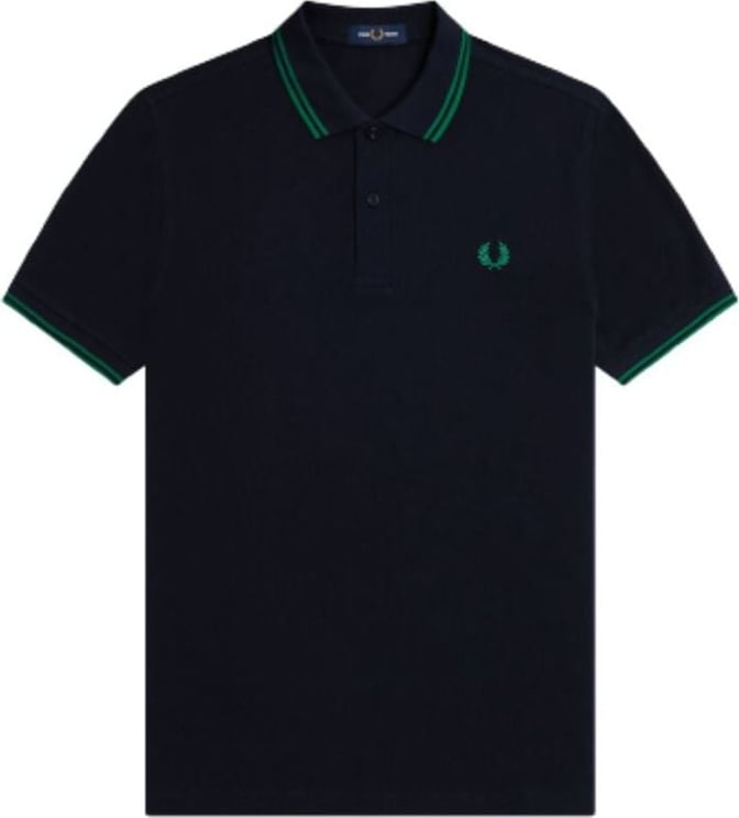 Fred Perry Fred Perry Polo Twin Tipped Navy/ Green Groen
