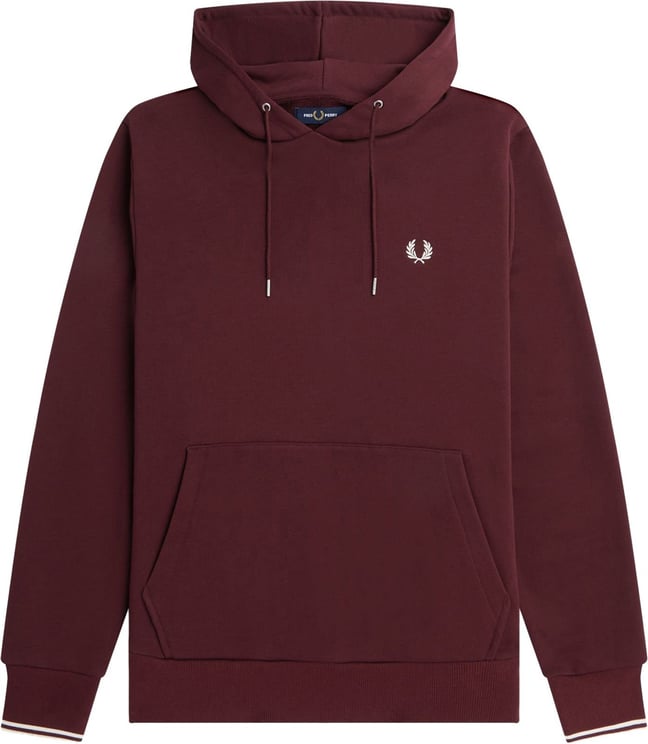 Fred Perry Fred Perry Tipped Hooded Sweatshirt Oxblood Rood