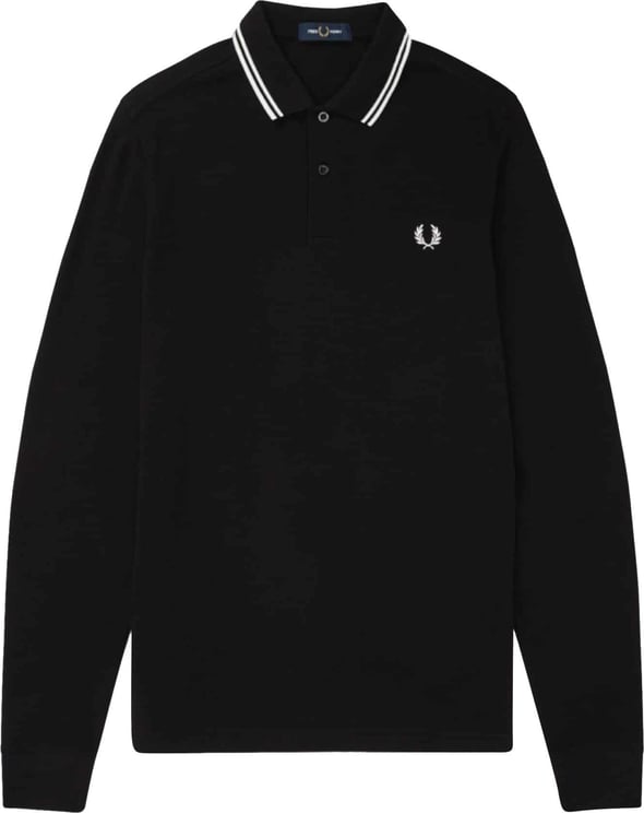 Fred Perry Fred Perry Twin Tipped Polo L/S Black Zwart