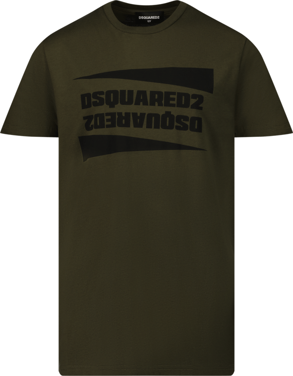 Dsquared2 Dsquared2 Kinder Unisex T-Shirt Donker Groen Groen