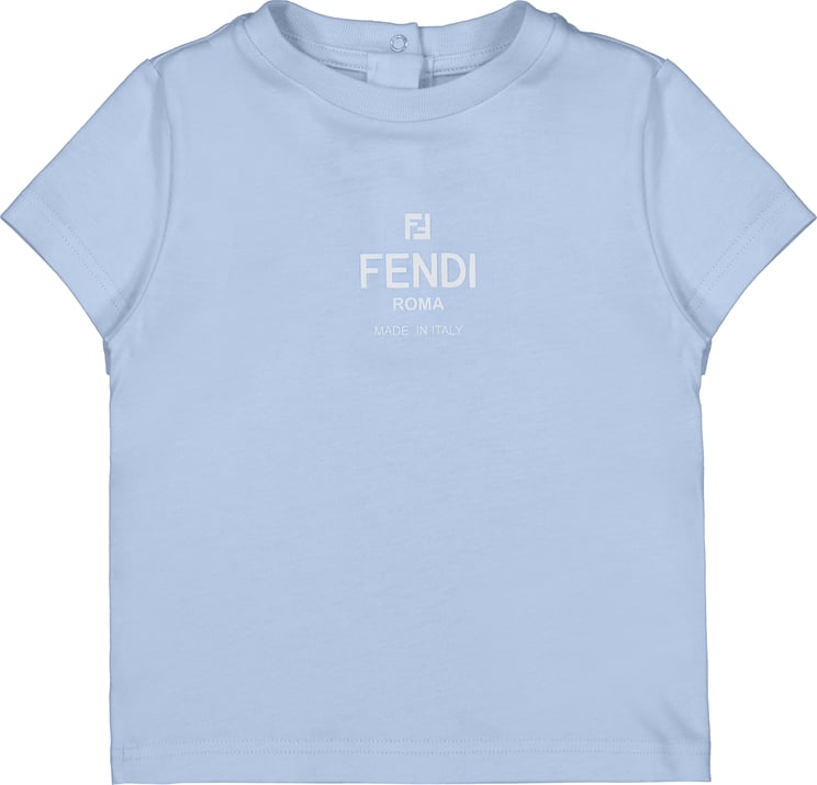 Fendi Fendi Baby Unisex T-Shirt Blauw Blauw