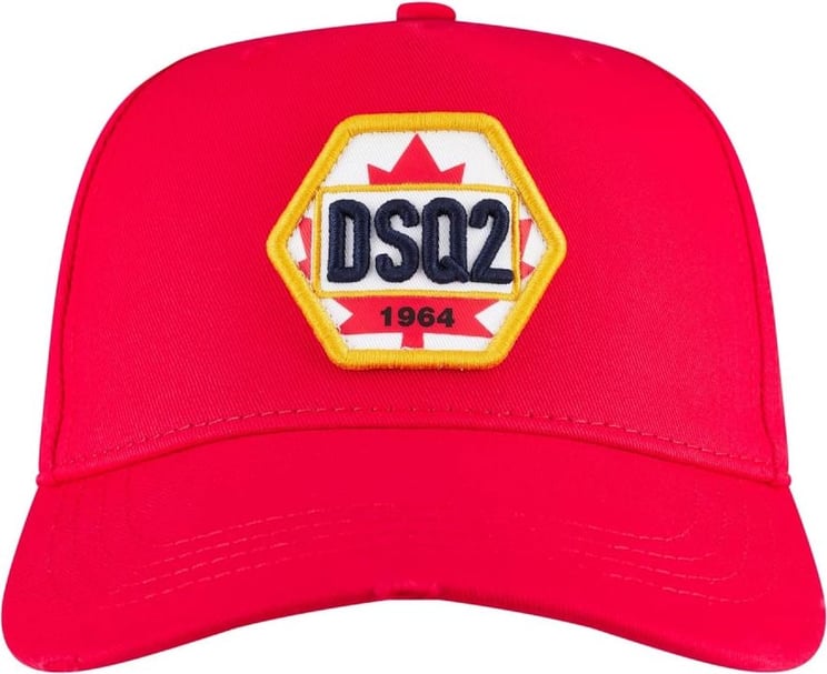 Dsquared2 Dsq2 Logo Patch Baseball Cap Rood