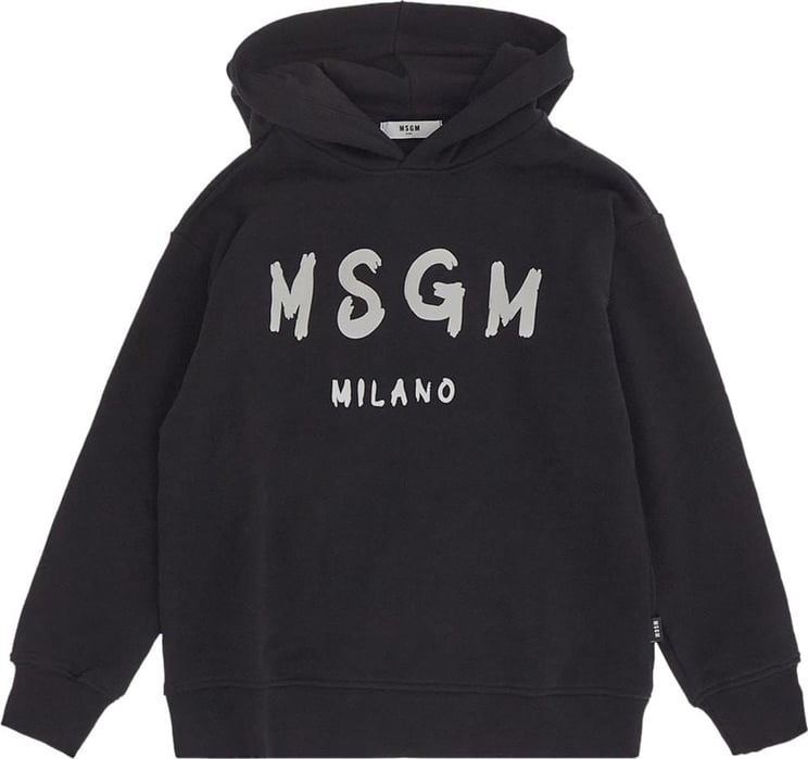 MSGM Logo Print Hoodie Zwart