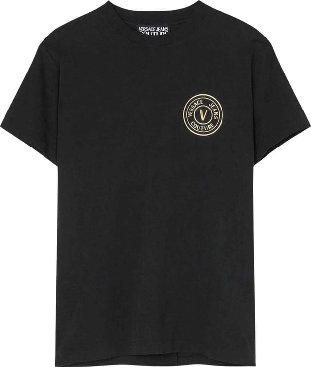 Versace Jeans Couture Versace Jeans Shirt Zwart Katoen maat M V-emblem t-shirts zwart Zwart