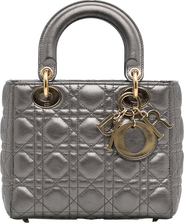 Dior Small Cannage Lady Dior Zilver