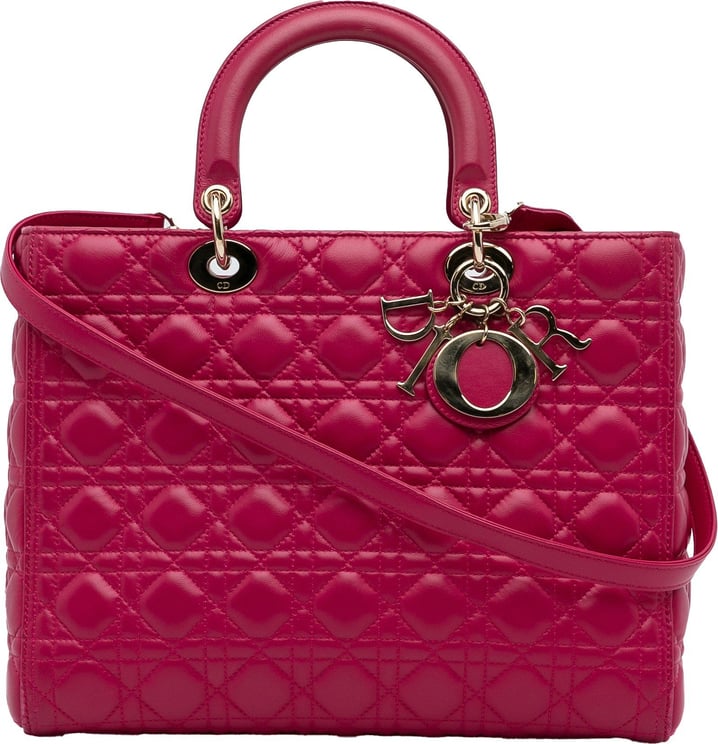 Dior Large Cannage Lady Dior Roze