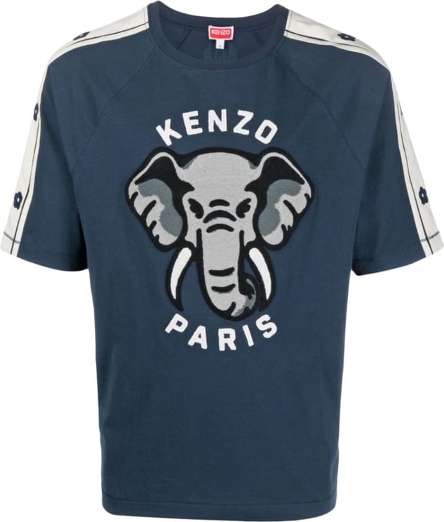Kenzo Elephant Logo T-shirt Blauw