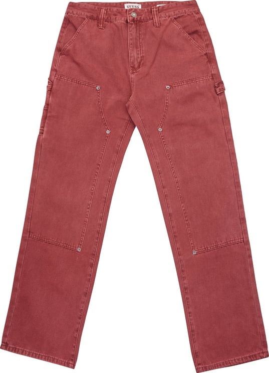 Guess Pantalone Overdyed Carpenter Vintage Rosso Rood