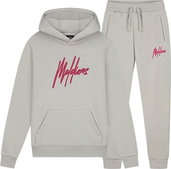 Malelions Signature Tracksuit - Grey/Red Grijs