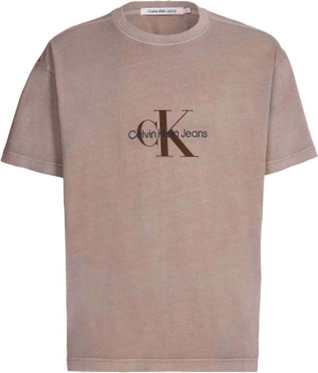 Calvin Klein Calvin Klein Shirt Lichtbruin Katoen maat L t-shirts lichtbruin Bruin